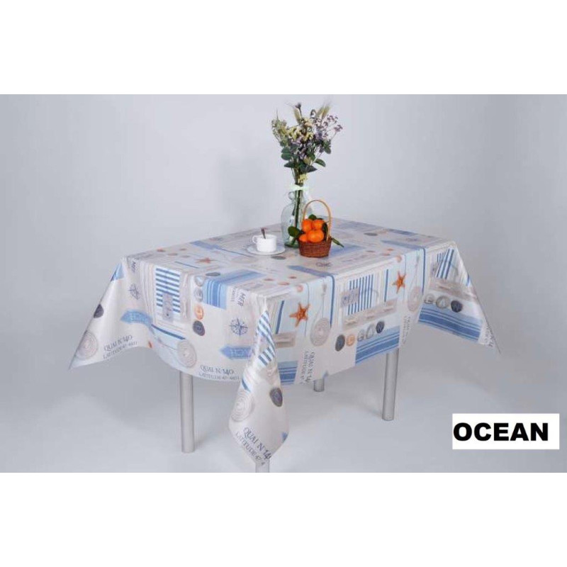 TOILE CIREE OCEAN ROULEAU 20M