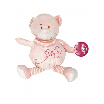 OURS PELUCHE ROSE 42CM