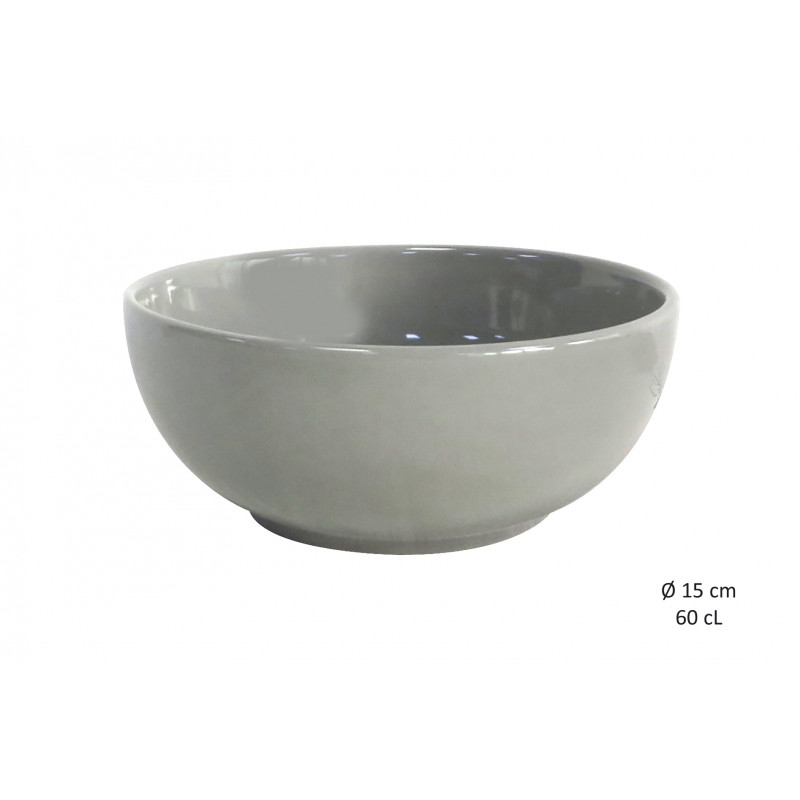 BOL FAIENCE CEREALES 60CL GRIS CLAIR