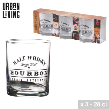 VERRE WHISKY 28CL X 3 DECOR