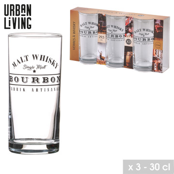 VERRE WHISKY 30CL X 3 DECOR