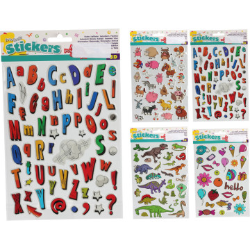 AUTOCOLLANTS 3D  4 ASSORT....