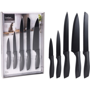 COUTEAU X 5 NOIR S/CARTE...