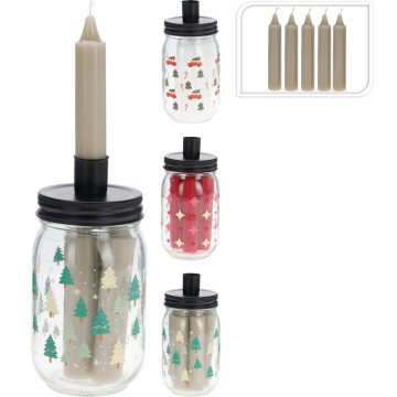 BOUGIE TABLE DANS BOCAL 3...