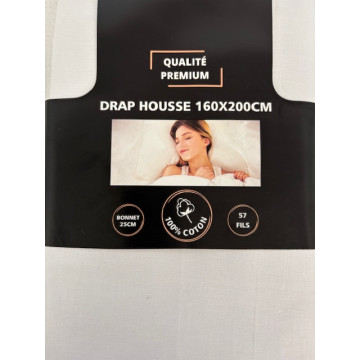 DRAP HOUSSE 160X200 COTON...