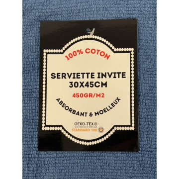 SERVIETTE INVITE 30X45 BLEU...