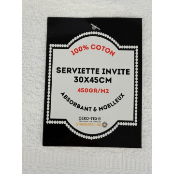 SERVIETTE INVITE 30X45 BLANC