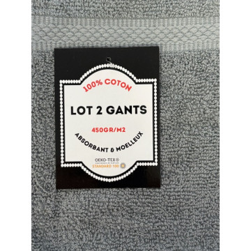 GANT TOILETTE X 2 GRIS