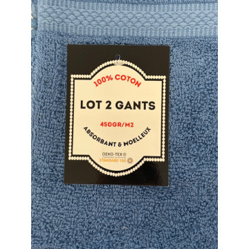 GANT TOILETTE X 2 BLEU CANARD
