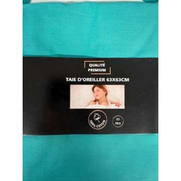 TAIE OREILLER 63X63 COTON VERT