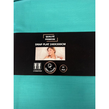 DRAP PLAT 240X300 COTON VERT