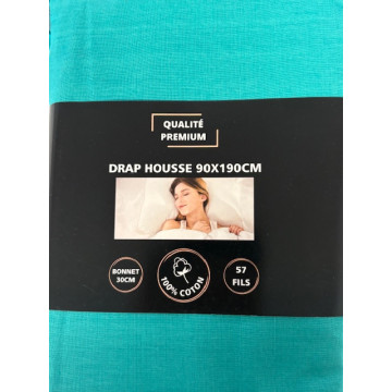 DRAP HOUSSE 140X190 COTON...