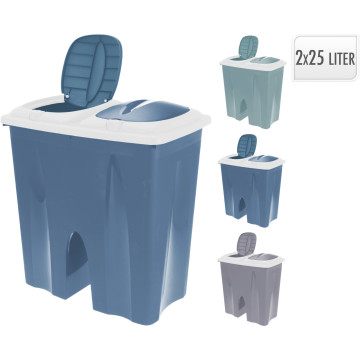 POUBELLE DUO 2X25L 50X30X55