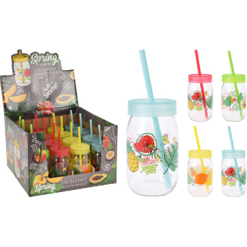 MUG VERRE + PAILLE FRUIT...