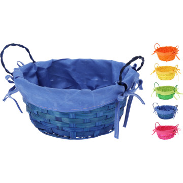 PANIER OSIER TISSU ASSORTIS