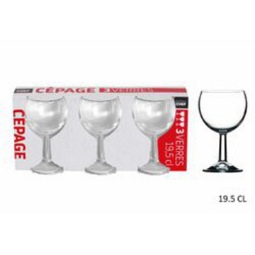 VERRE VIN 19,5CL X 3 CEPAGE