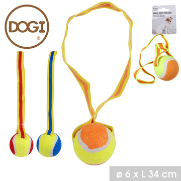 JOUET CHIEN BALLE + COLLIER