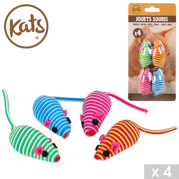 JOUET CHAT SOURIS X 4