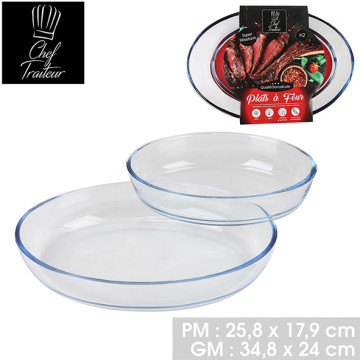 PLAT FOUR VERRE X 2 OVALE...