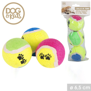 JOUET CHIEN BALLE TENNIS X 3