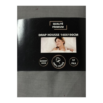 DRAP HOUSSE 140X190 COTON...