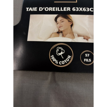TAIE OREILLER 63X63 COTON...